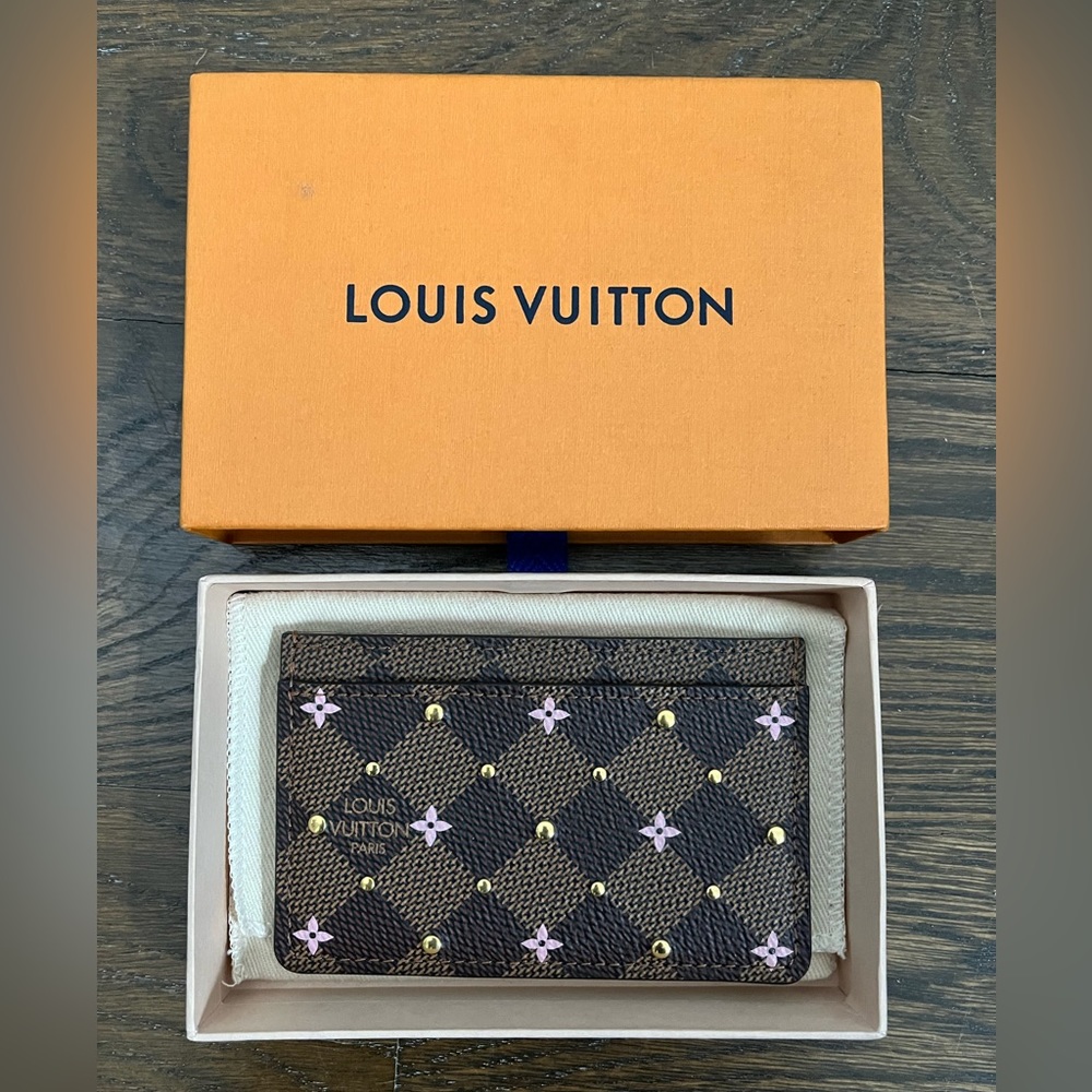 Louis Vuitton Damier Ebene Studded Card Holder